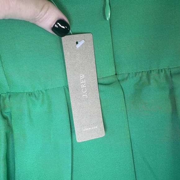 J. Crew Cotton & Silk Peplum  Fully Lined Shift Dress  Kelly Green Size 2 New! - Picture 6 of 9